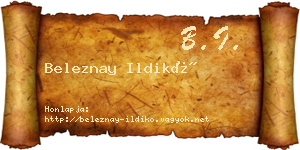 Beleznay Ildikó névjegykártya